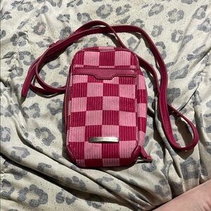 No Boundaries Pink Checkered Crossbody Bag